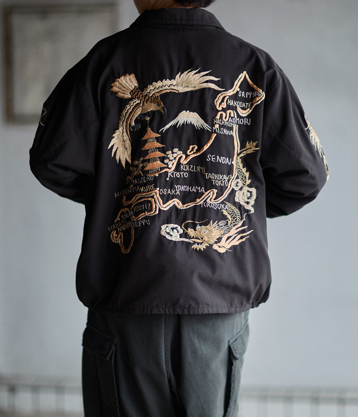 GOLD / 別注 SOUVENIR JACKET AGED MODEL JAPAN MAP – Vintage Concept