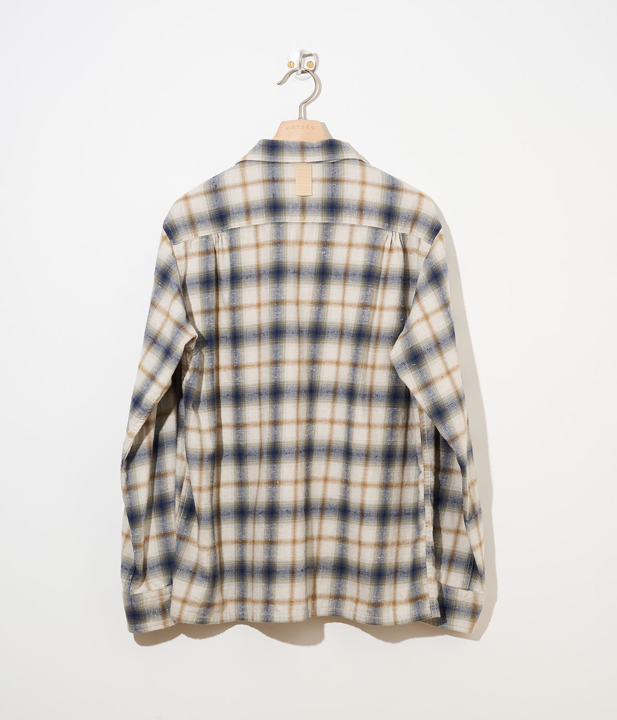 cantate 25AW Brush Nep Check Open Collar Shirts