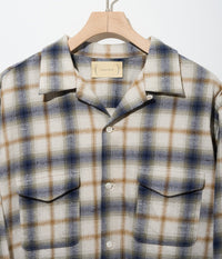 cantate 25AW Brush Nep Check Open Collar Shirts