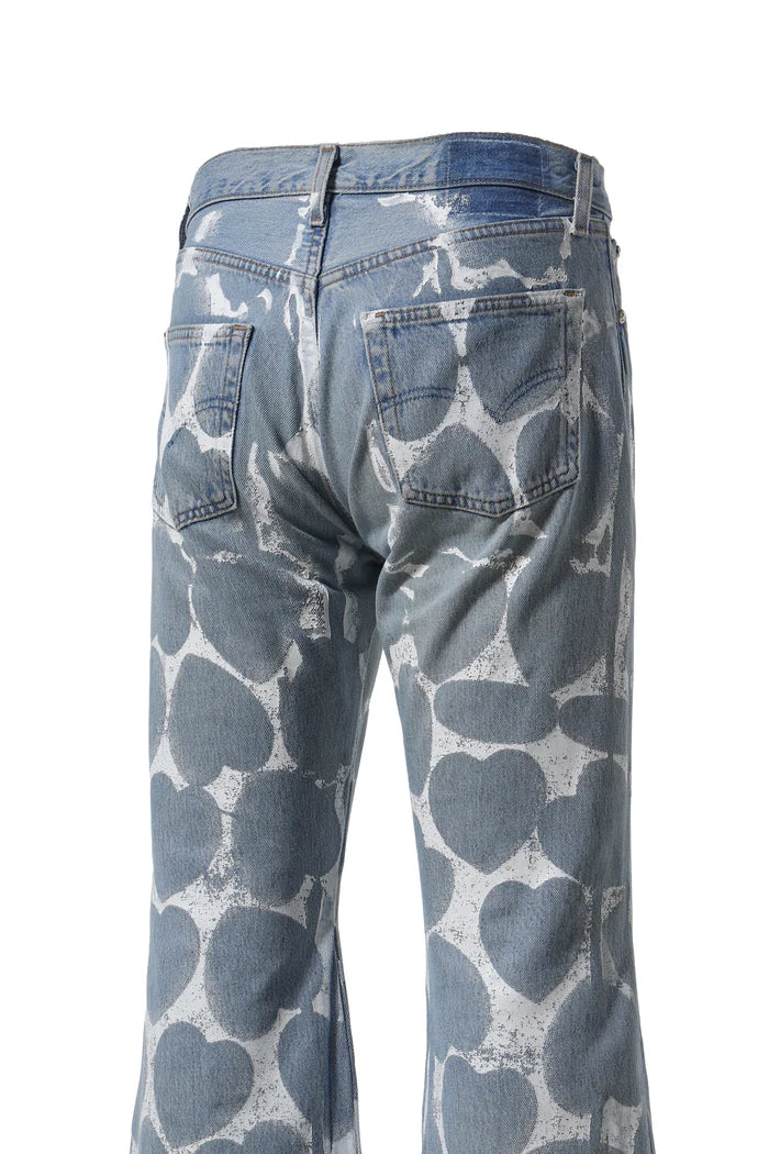 READYMADE / HEART PRINTED DENIM