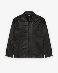 A.PRESSE 26SS Leather Open Collar Shirt