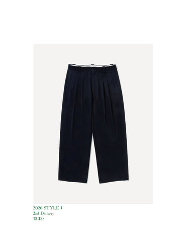 A.PRESSE 26SS Cotton Silk Twill Wide Trousers