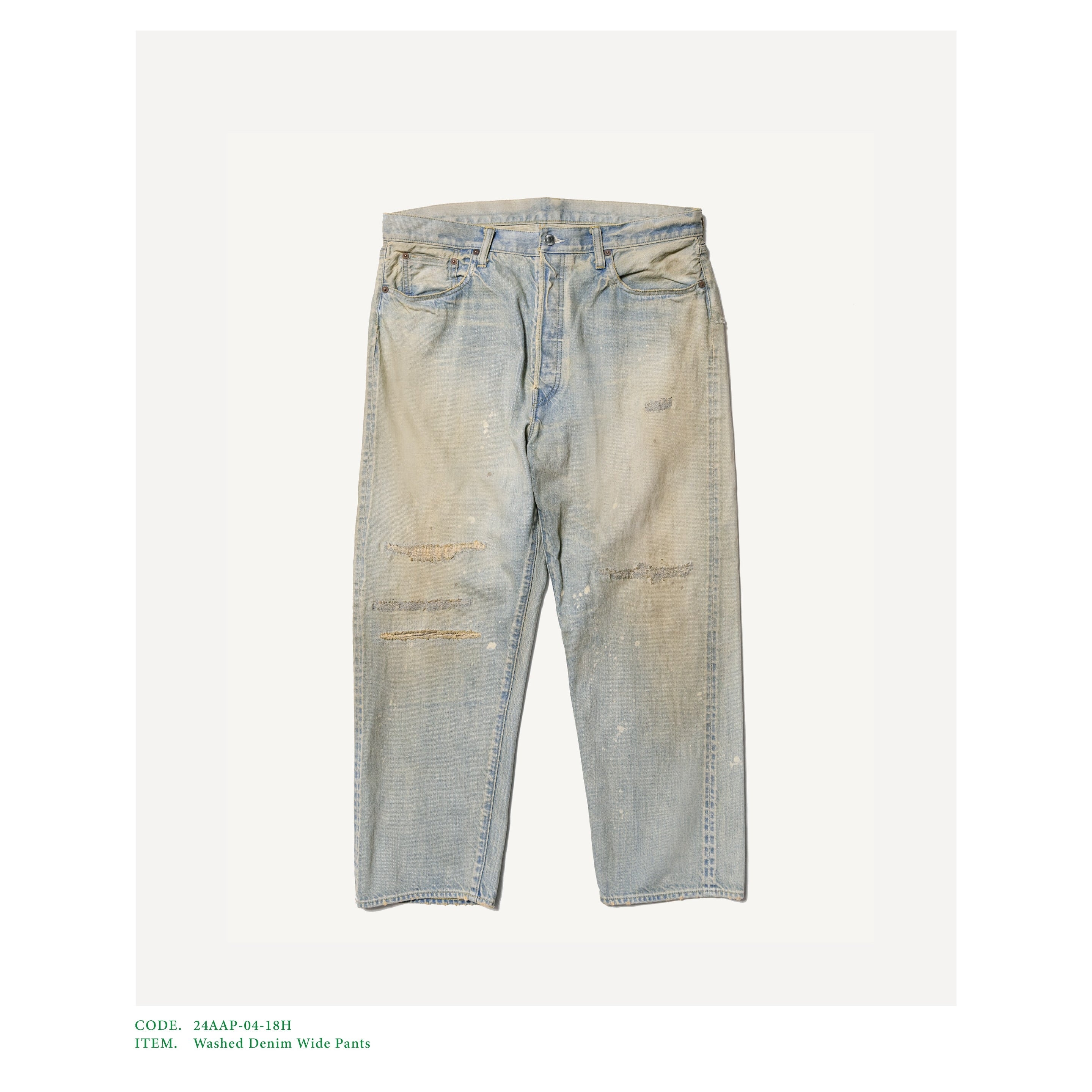 A.PRESSE 24AW Washed Denim Wide Pants