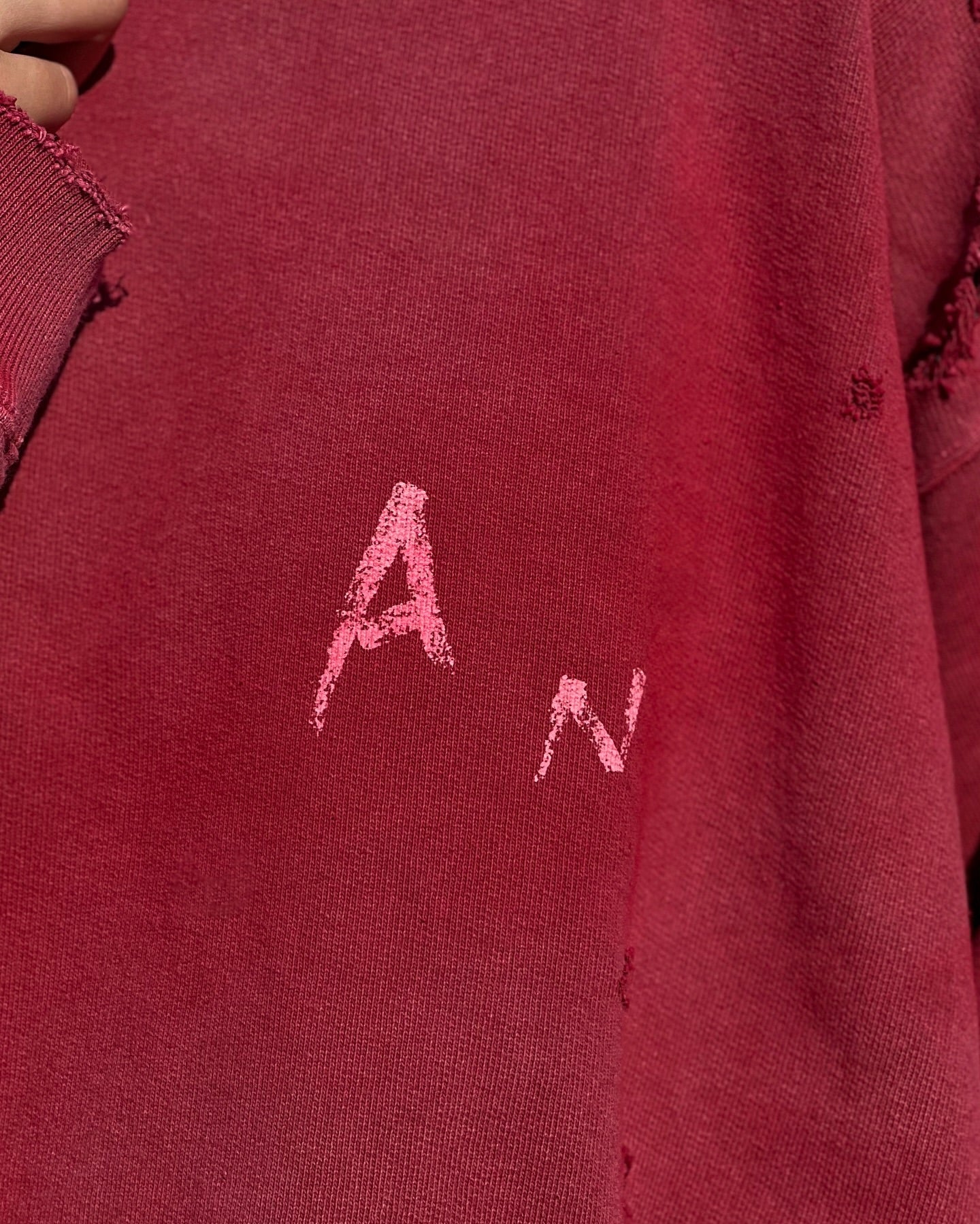 ANCELLM 24AW CRASH UNEVEN OVER SWEAT SHIRT