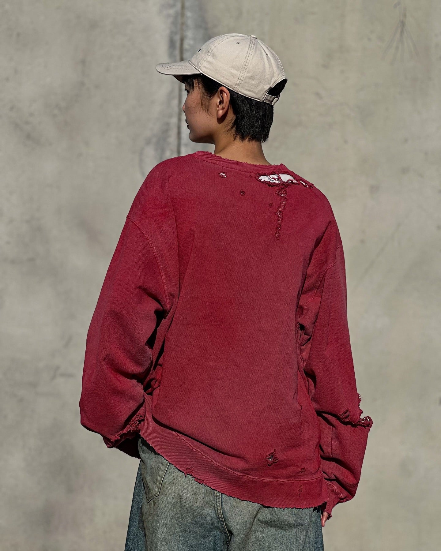 ANCELLM 24AW CRASH UNEVEN OVER SWEAT SHIRT