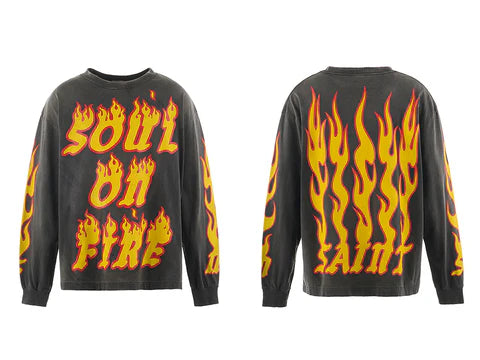 SAINT Mxxxxxx 24AW LS TEE/SOUL ON FIRE