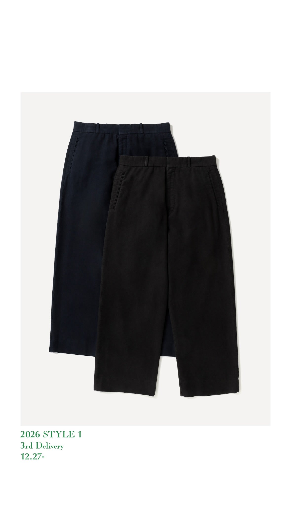 A.PRESSE 26SS Vintage Cotton Silk Moleskin Wide Tapered Trousers