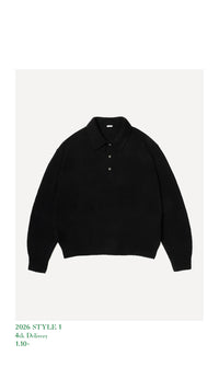 A.PRESSE 26SS Washed Silk Nep Polo Shirt