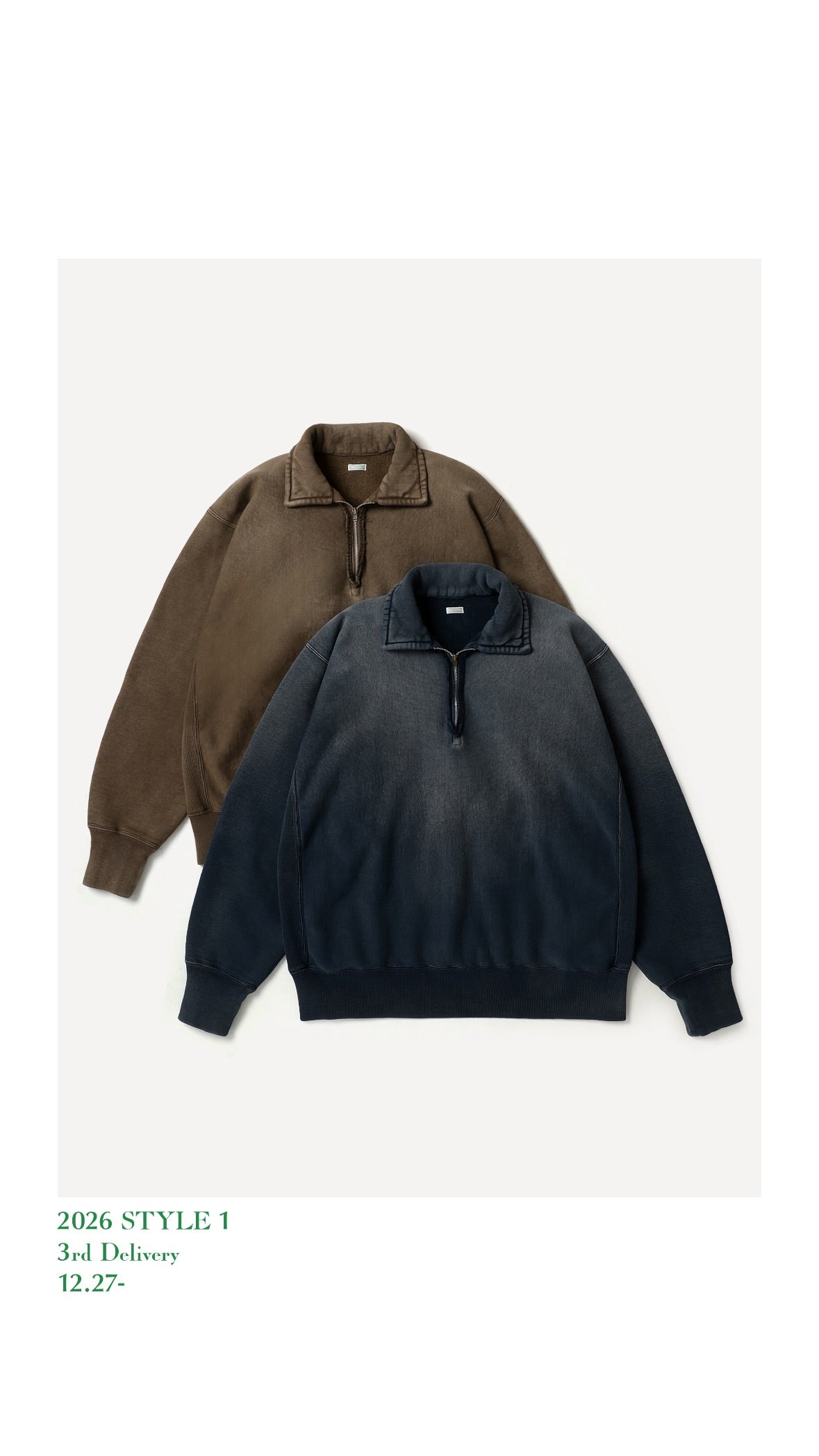 A.PRESSE 26SS Vintage Half Zip Sweatshirt
