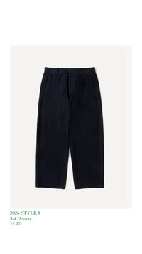 A.PRESSE 26SS Vintage Cotton Silk Moleskin Wide Tapered Trousers