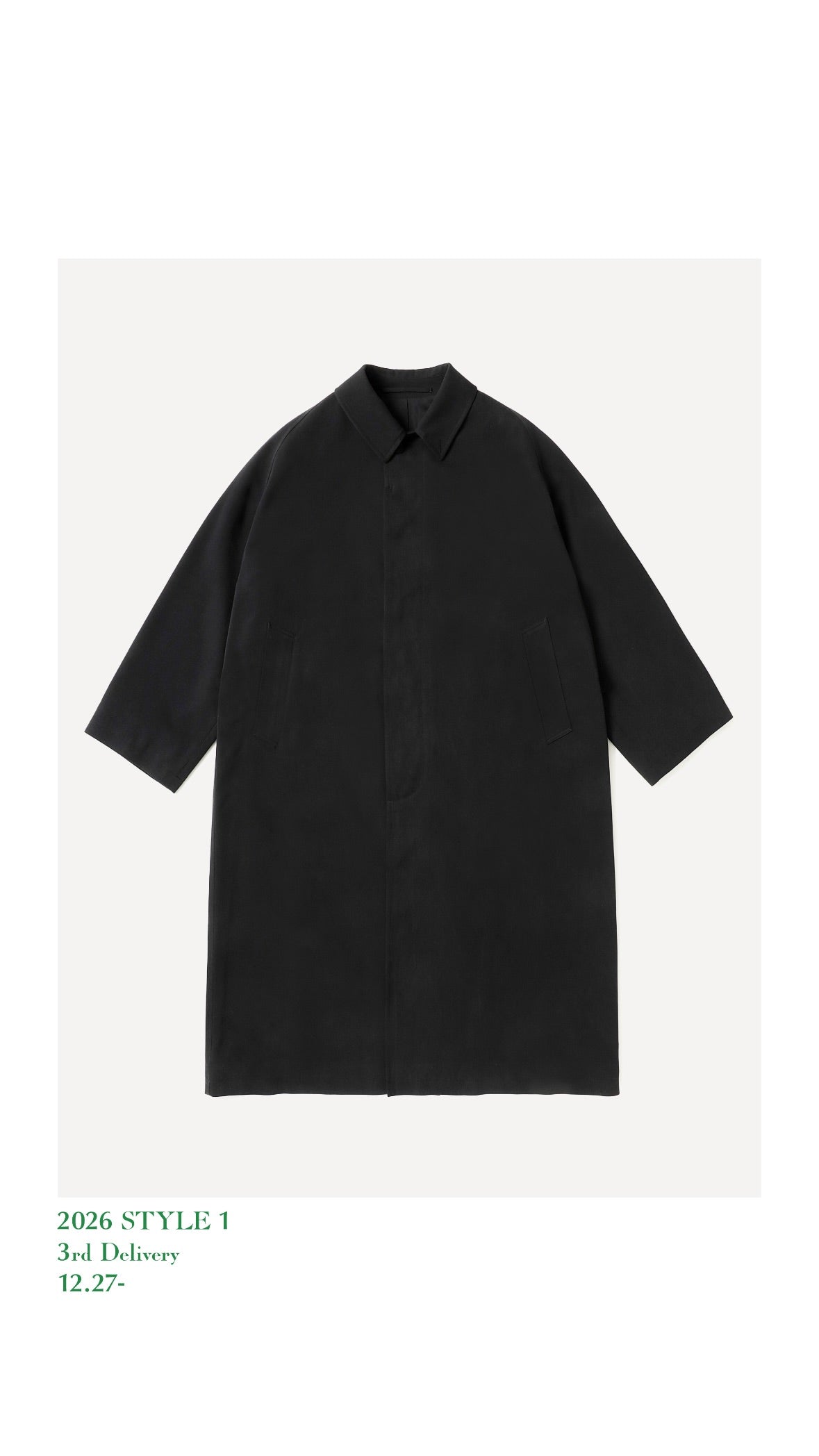 A.PRESSE 26SS Maxi Length Washed Silk Balmacaan Coat