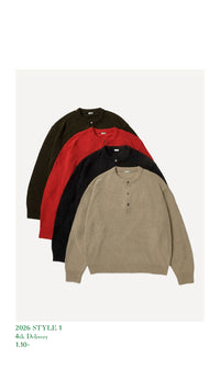A.PRESSE 26SS Washed Silk Nep Henry Neck Sweater