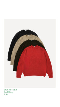 A.PRESSE 26SS Washed Silk Nep Crew Neck Sweater