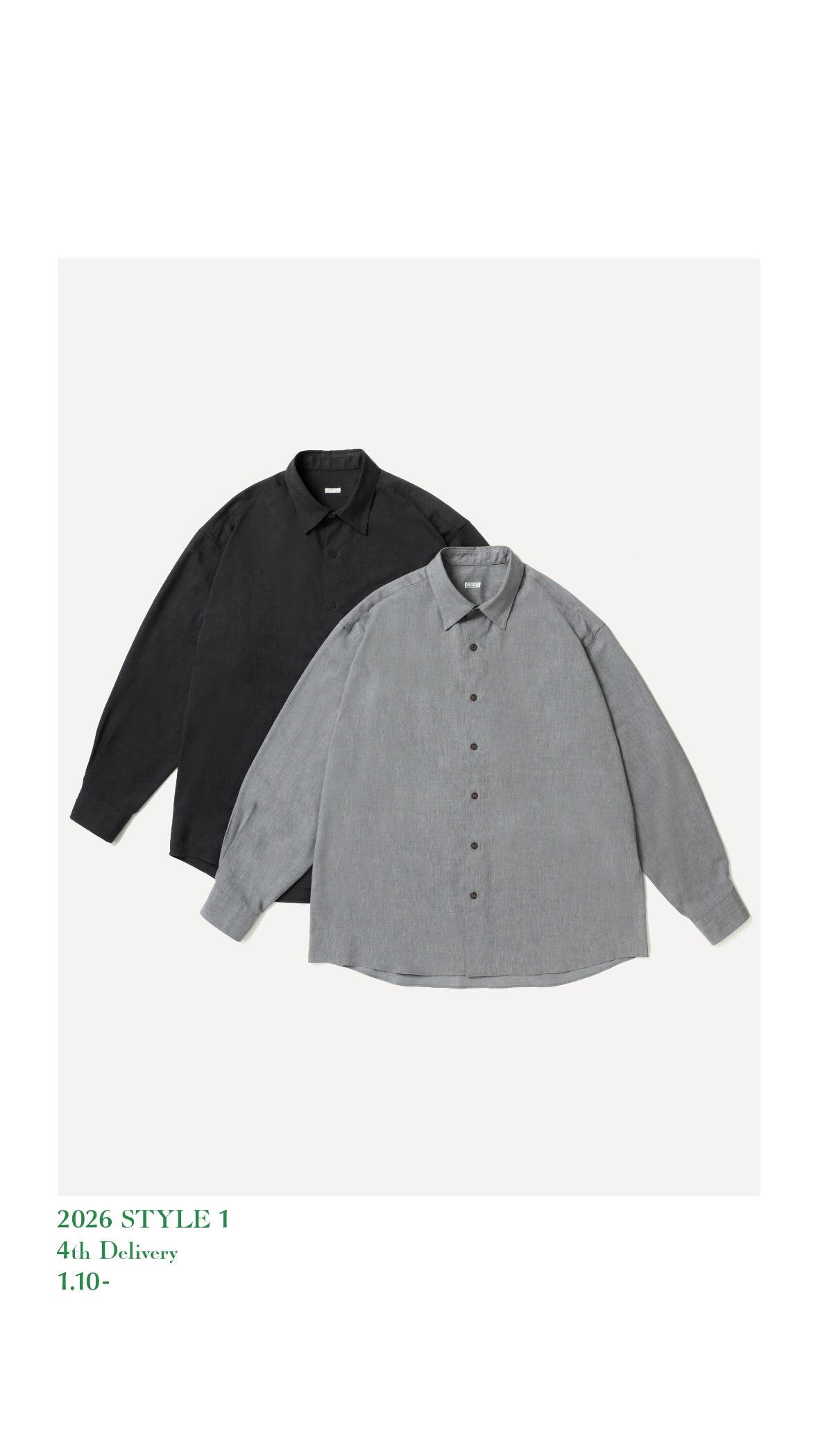 A.PRESSE 26SS Cotton Silk Regular Collar Shirt