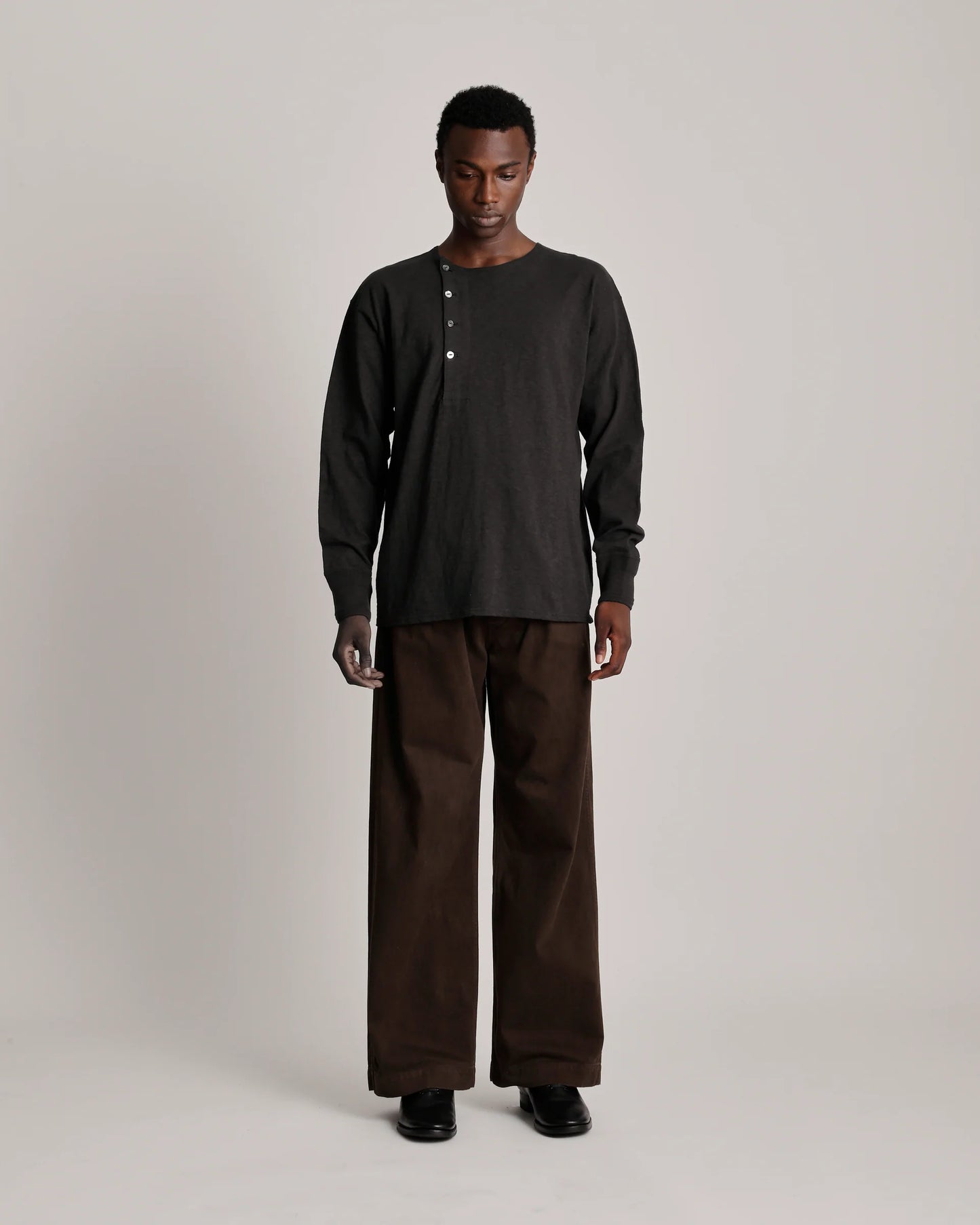 T.T 25AW SIDE HENLEY NECK SHIRT