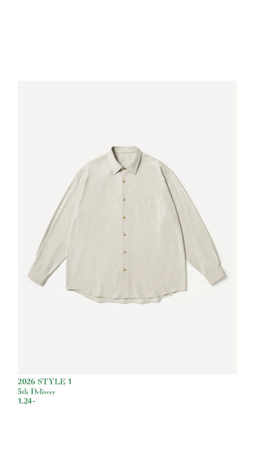 A.PRESSE 26SS Silk Cotton Oxford Regular Collar Shirt