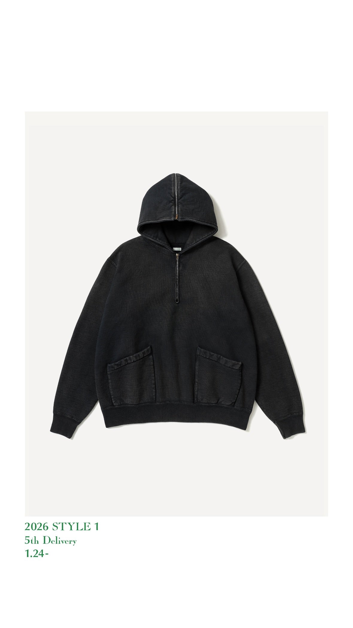 A.PRESSE 26SS Vintage Sailor Hood Half Zip Sweatshirt