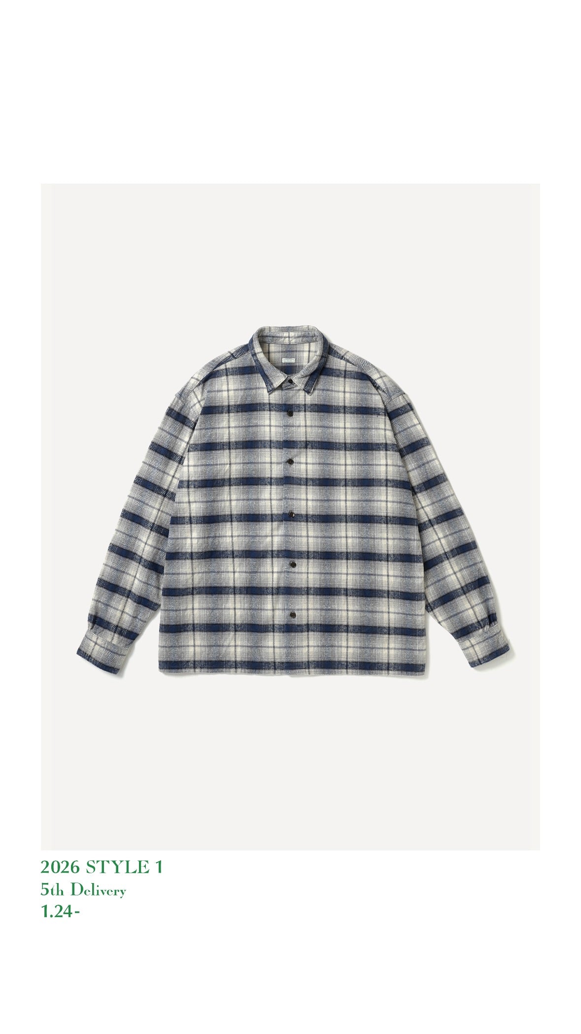 A.PRESSE 26SS Vintage Cotton Silk Nep Twill Check Shirts