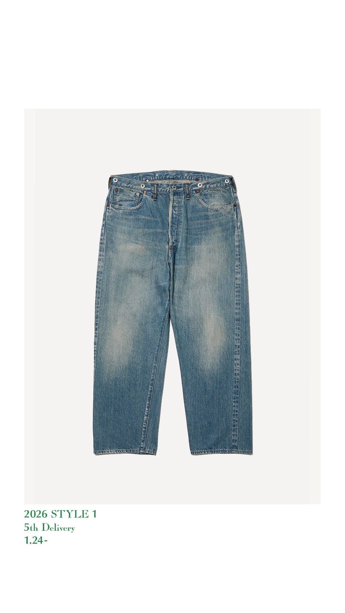 A.PRESSE 26SS No.22 Washed Wide Denim Pants