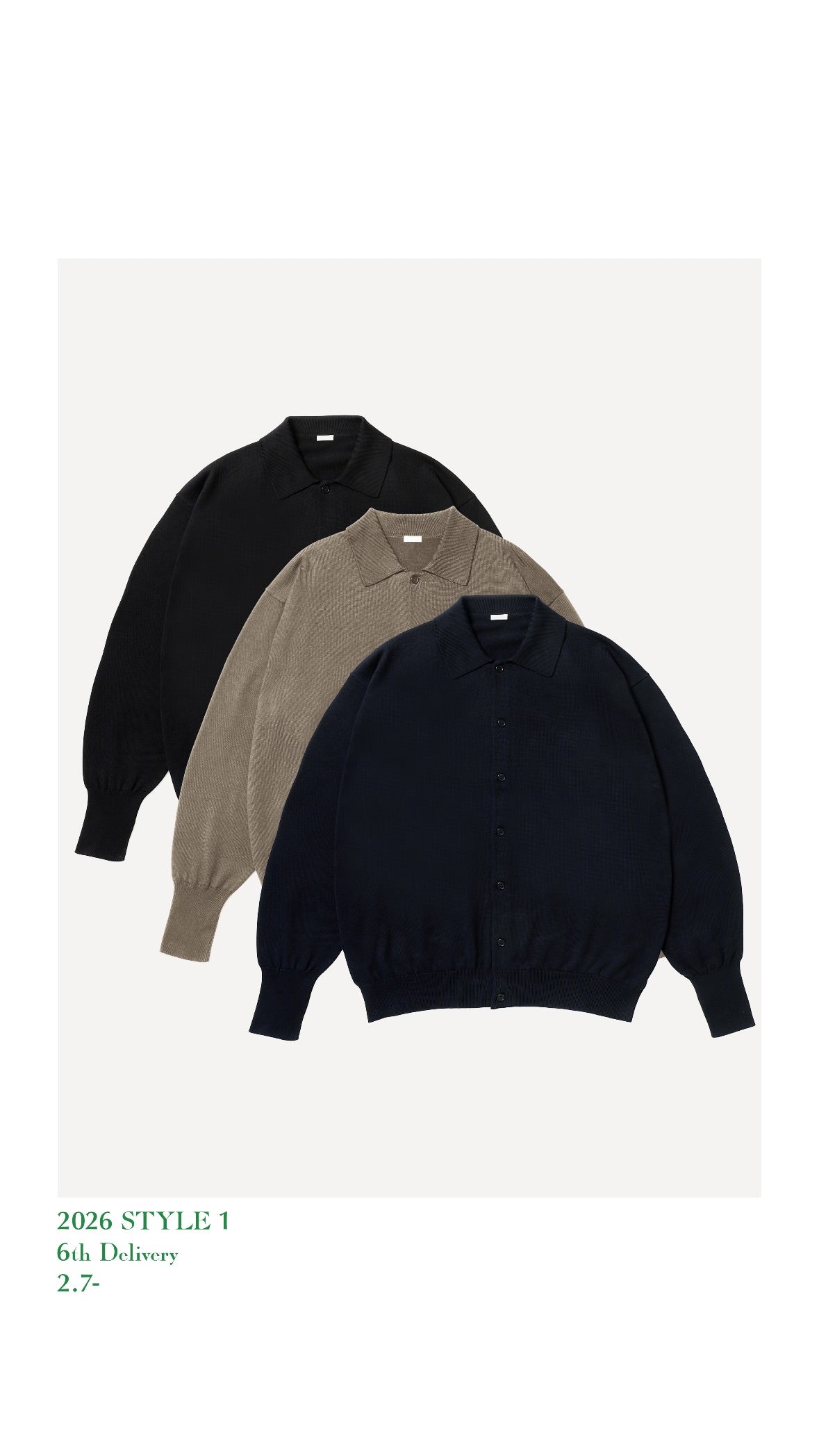 A.PRESSE 26SS Cotton Knit Polo Collar Cardigan