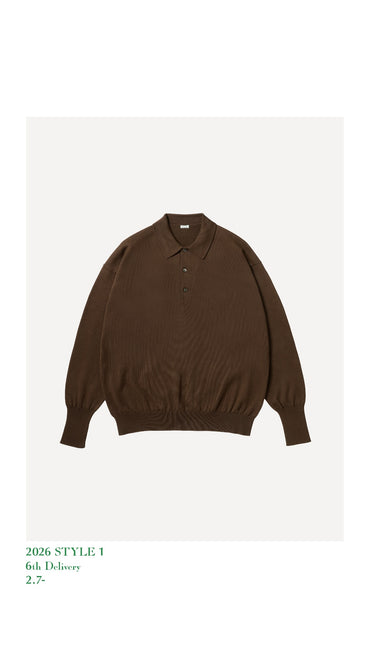 A.PRESSE 26SS Cotton Knit L/S Polo Shirt