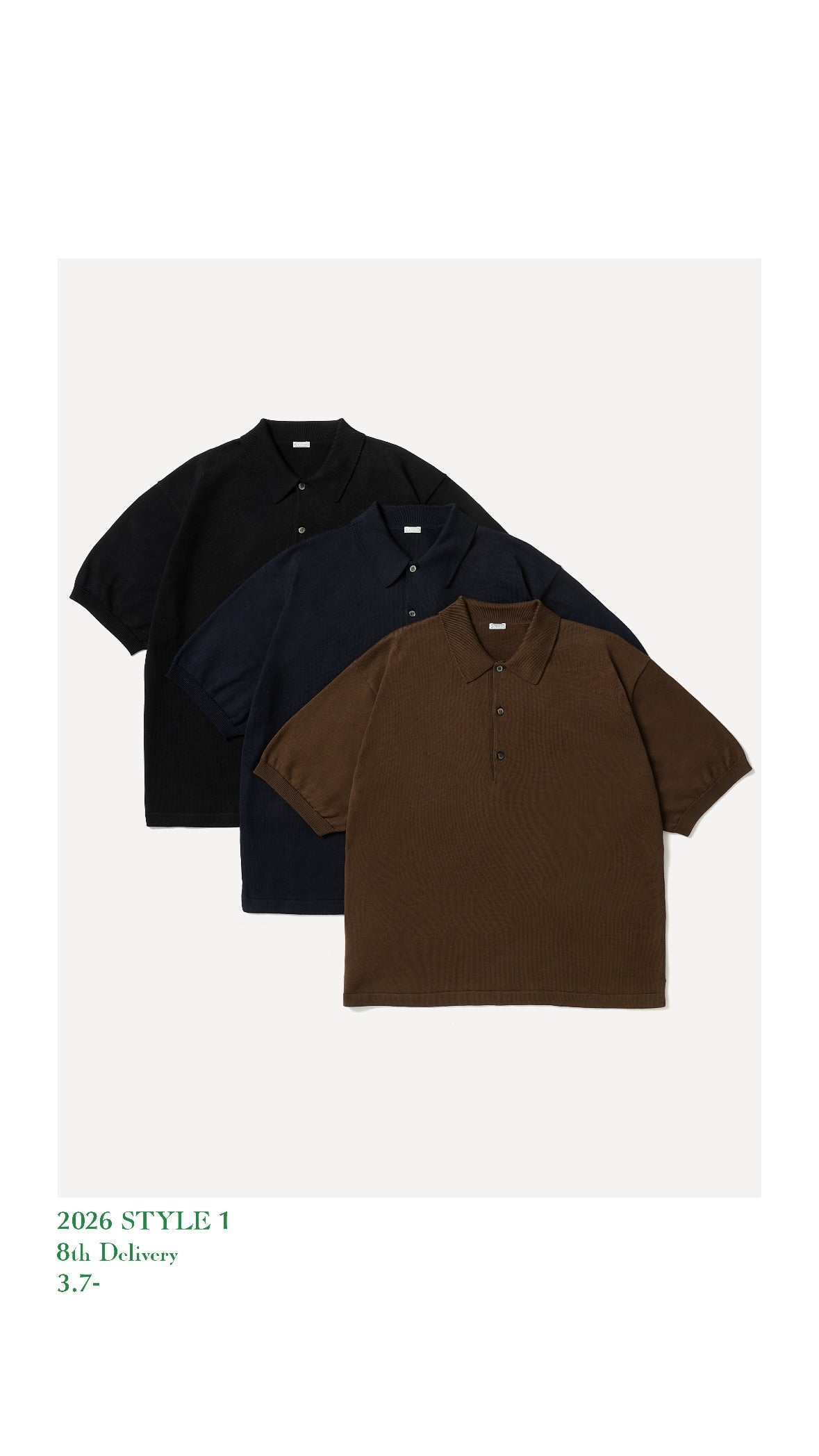 A.PRESSE 26SS Cotton Knit S/S Polo Shirt