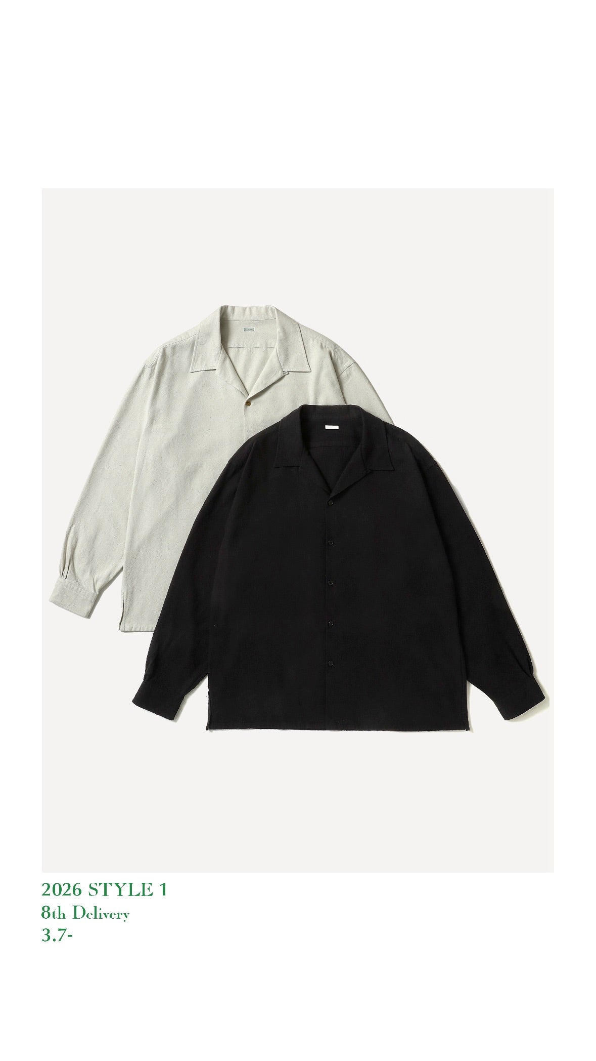 A.PRESSE 26SS Silk Nep Loop Collar Shirt