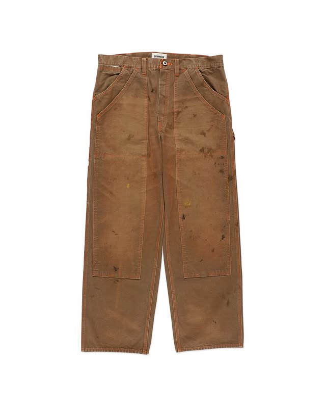 BOWWOW 26SS Brown Duck Double Knee Pants Aged