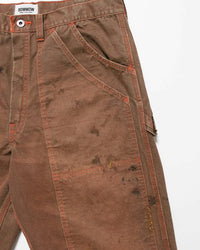 BOWWOW 26SS Brown Duck Double Knee Pants Aged