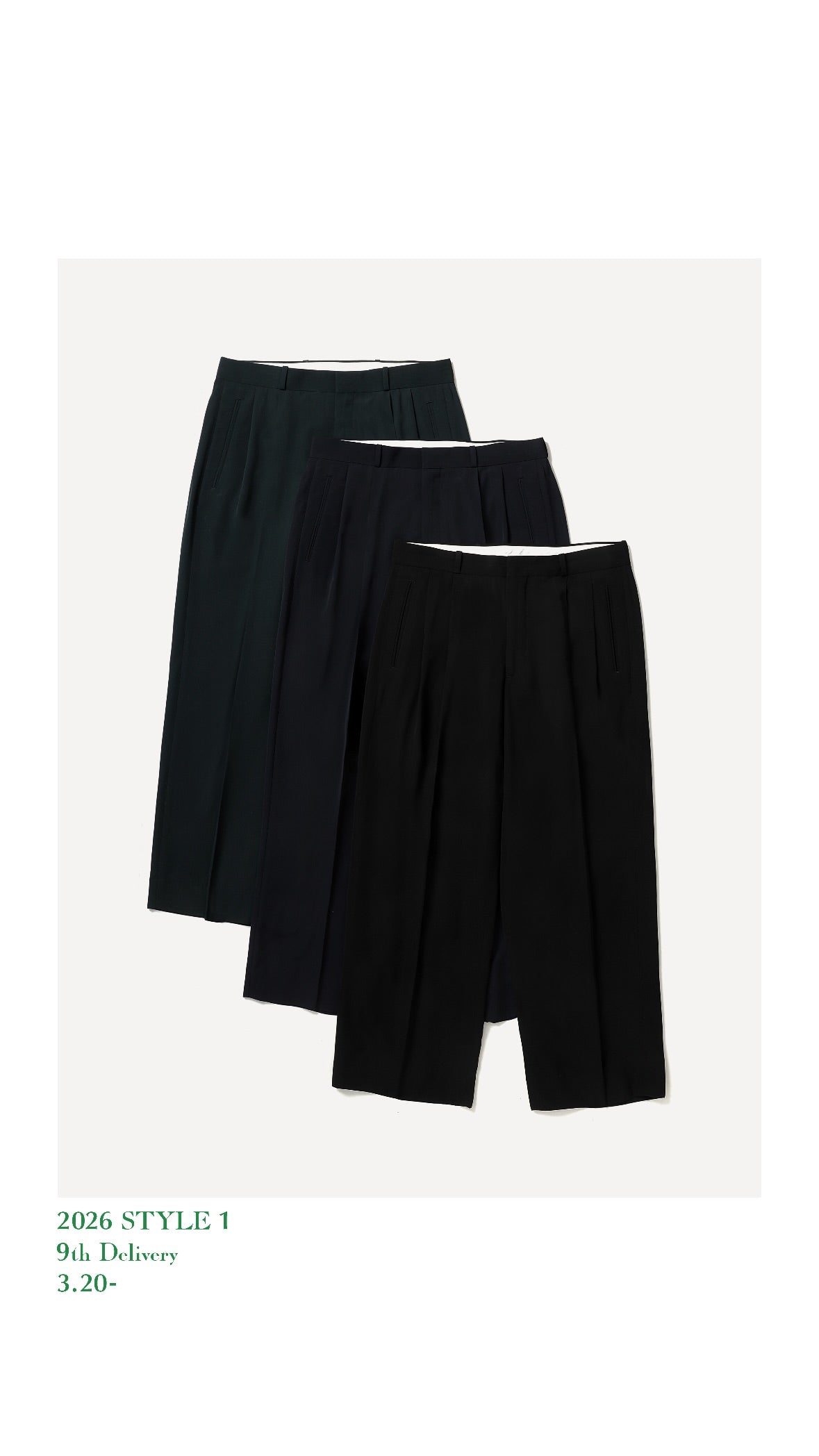 A.PRESSE 26SS Wool Rayon Wide Trouser