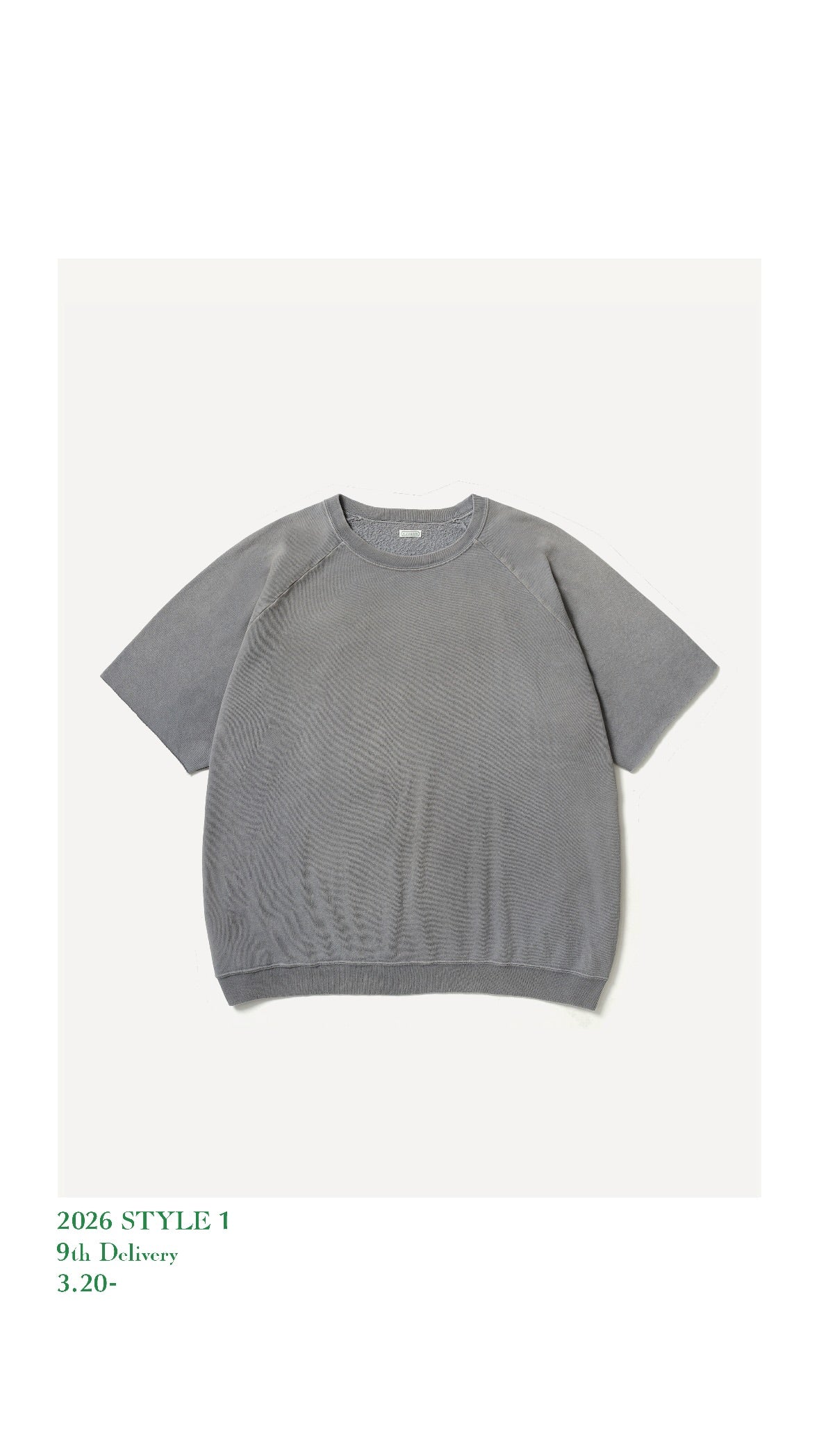 A.PRESSE 26SS Vintage Light Weight S/S Sweatshirt