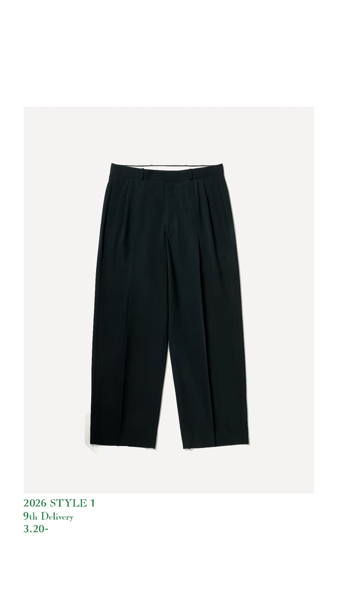 A.PRESSE 26SS Wool Rayon Wide Trouser