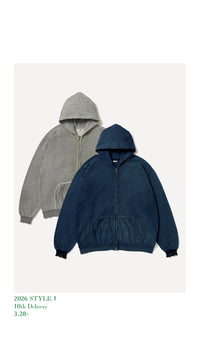 A.PRESSE 26SS Vintage Light Weight Zip Sweat Hoodie