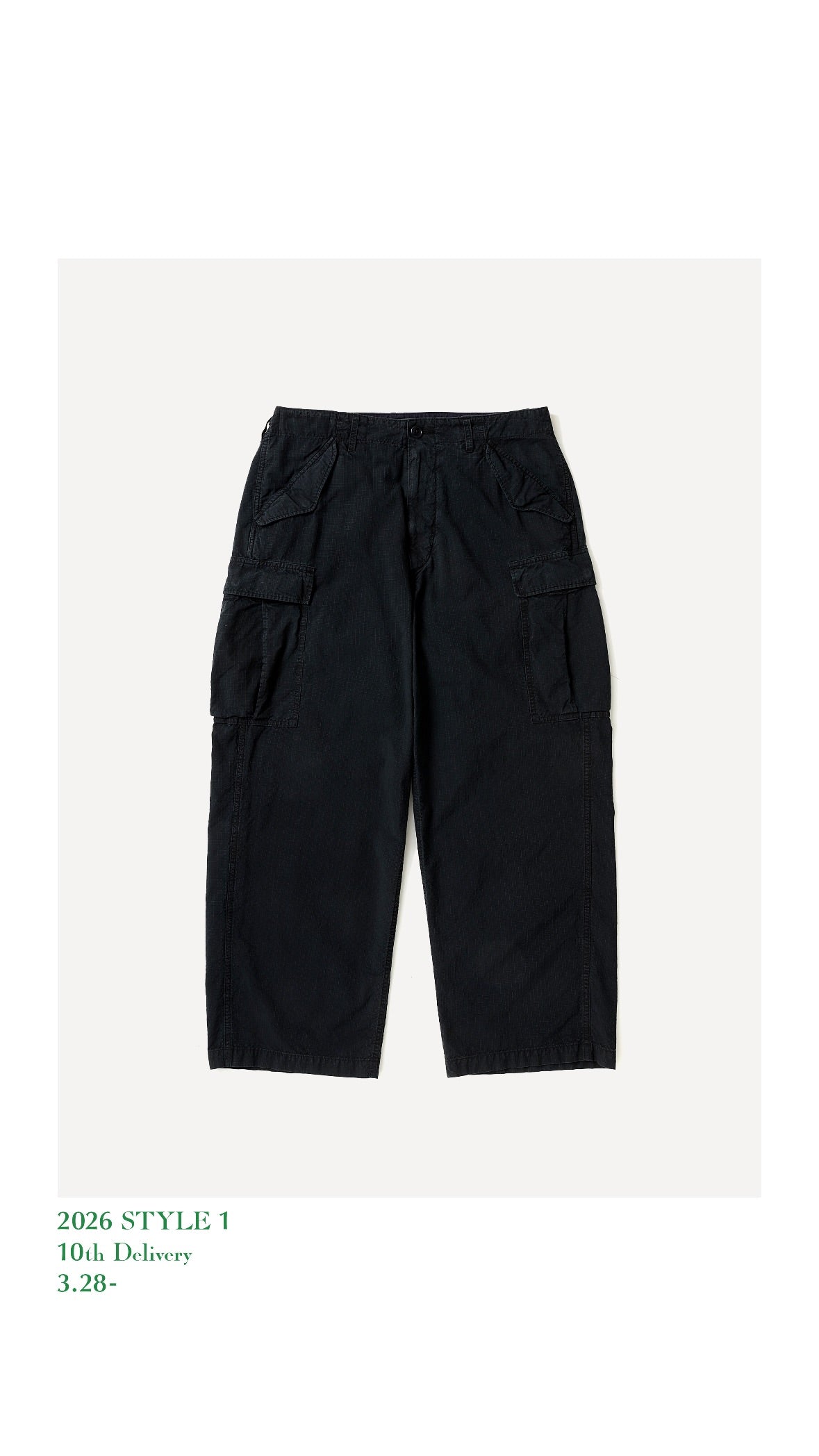 A.PRESSE 26SS Washed Silk Ripstop US Army M-51 Pants