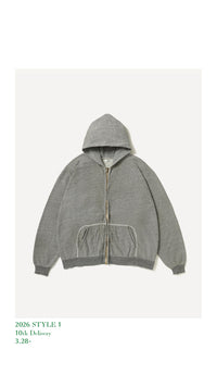 A.PRESSE 26SS Vintage Light Weight Zip Sweat Hoodie