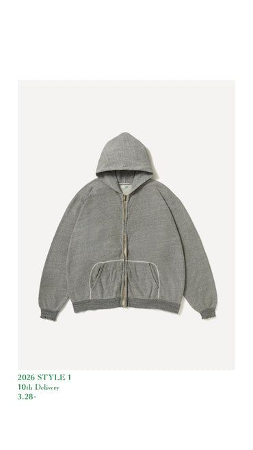 A.PRESSE 26SS Vintage Light Weight Zip Sweat Hoodie