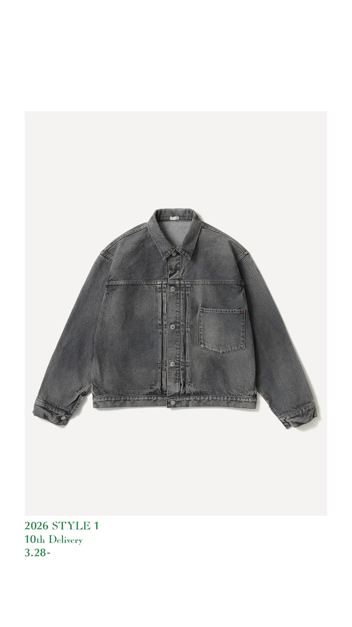 A.PRESSE 26SS Vintage Gray Denim Jacket