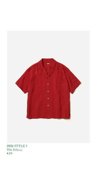 A.PRESSE 26SS Vintage Silk Linen S/S Open Collar Shirt