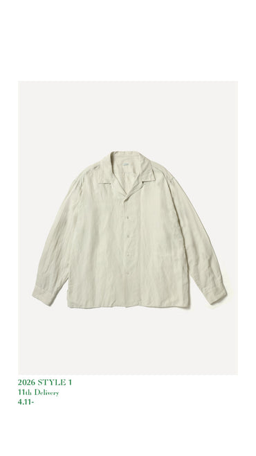 A.PRESSE 26SS Vintage Silk Linen Open Collar Shirt