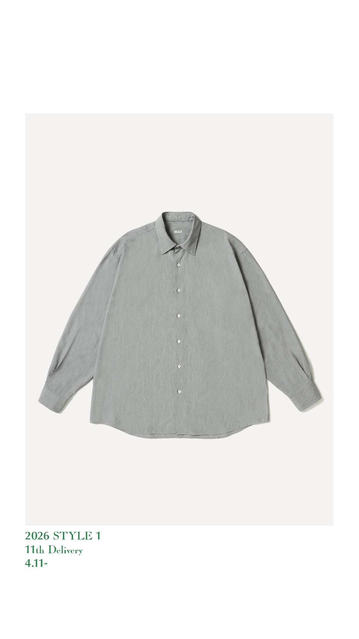 A.PRESSE 26SS Silk Regular Collar Shirt