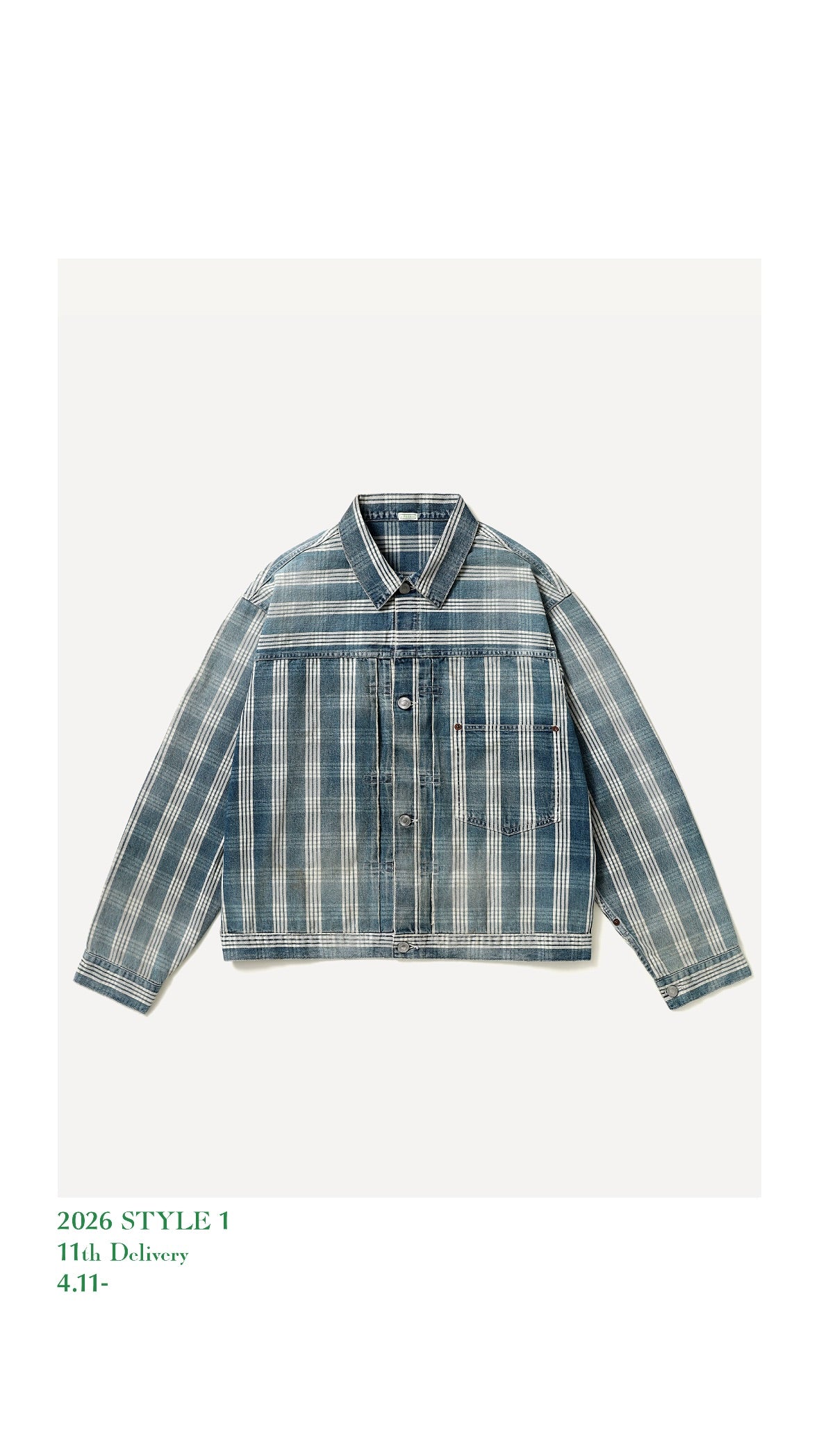 A.PRESSE 26SS No.213 Indigo Palaka Denim Jacket