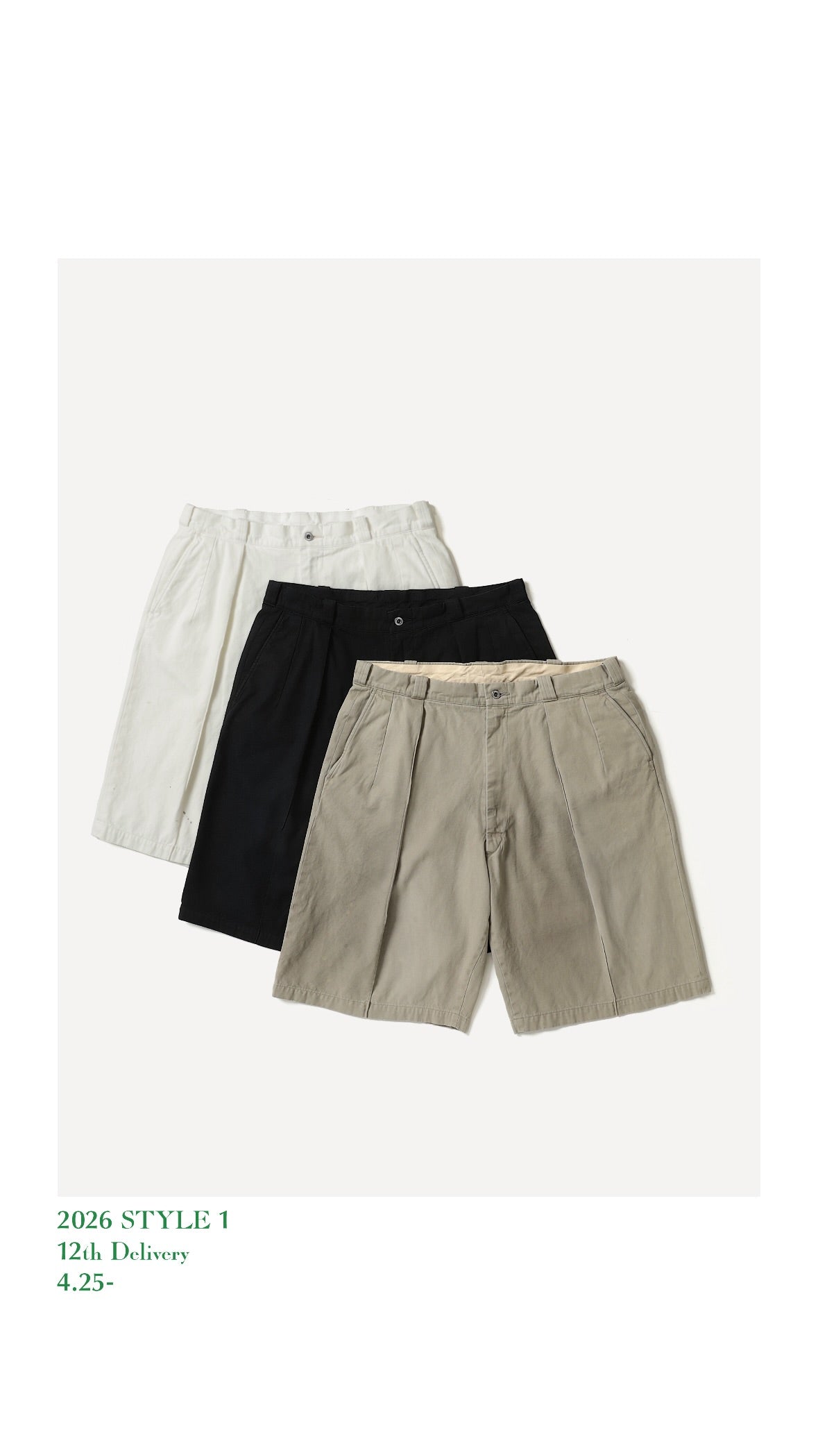 A.PRESSE 26SS Vintage Chino Shorts