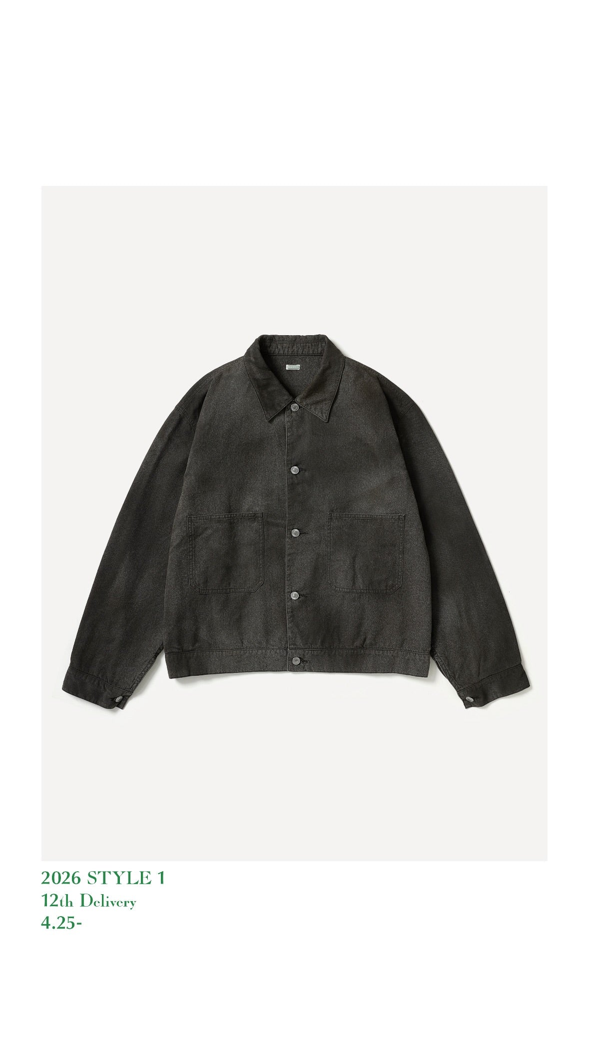 A.PRESSE 26SS Vintage Black Chambray Work Jacket