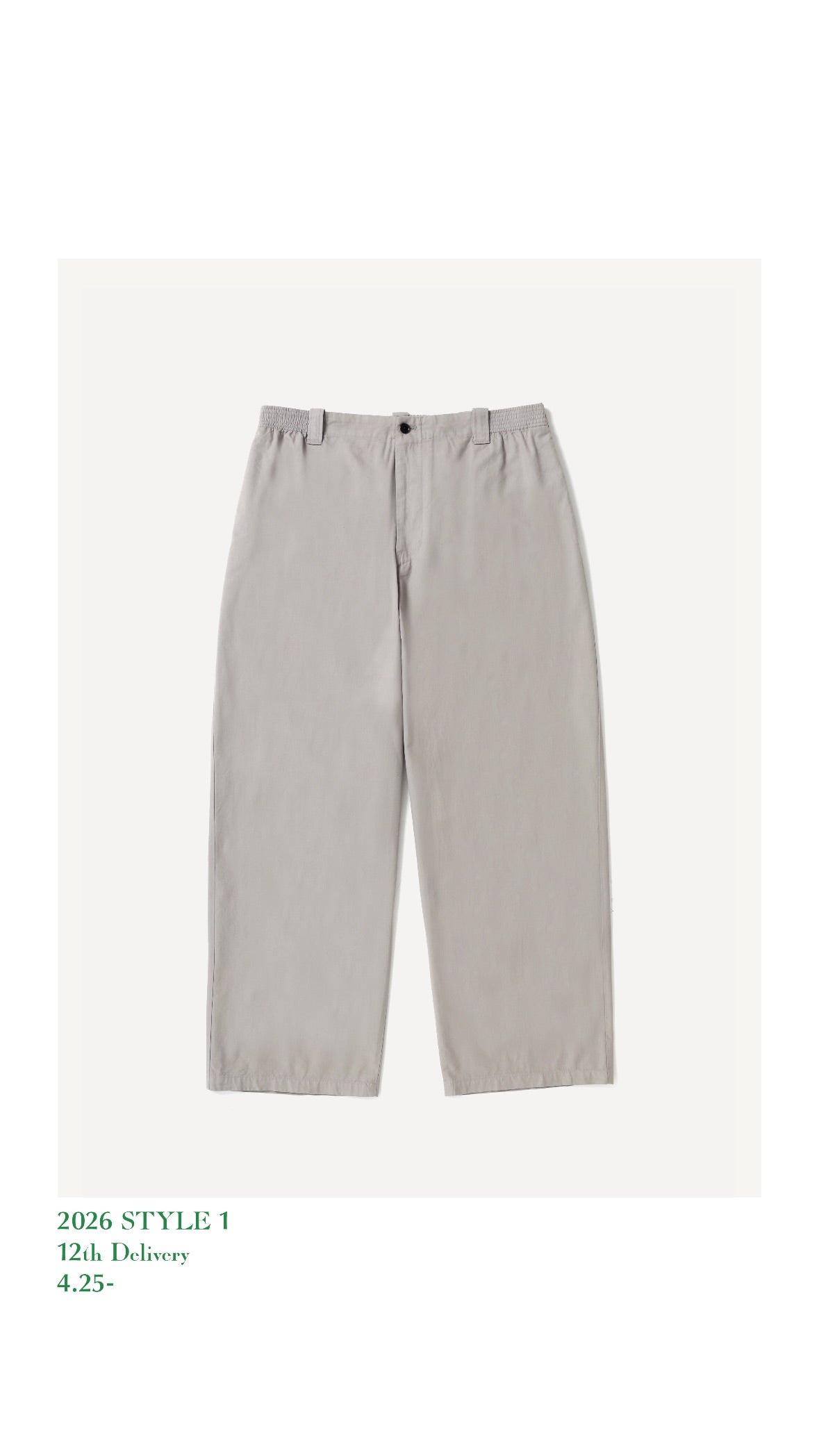 A.PRESSE 26SS Silk Cotton Chino Wide Trosers