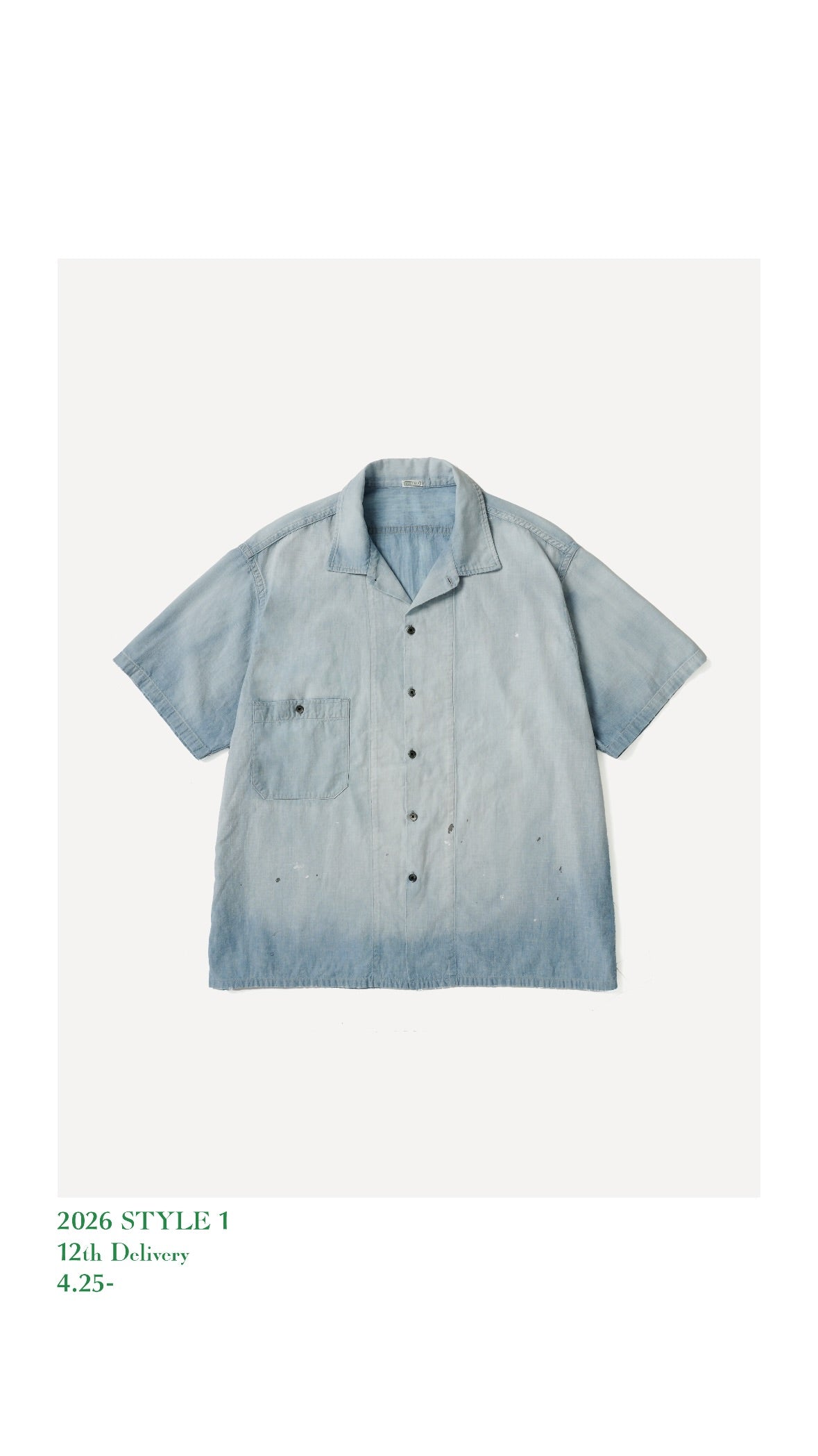 A.PRESSE 26SS Vintage Chambray S/S Shirt
