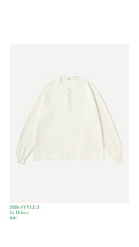 A.PRESSE 26AW Cashmere Blend Waffel L/S Henley Neck Shirts