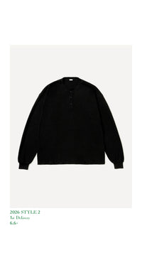 A.PRESSE 26AW Cashmere Blend Waffel L/S Henley Neck Shirts