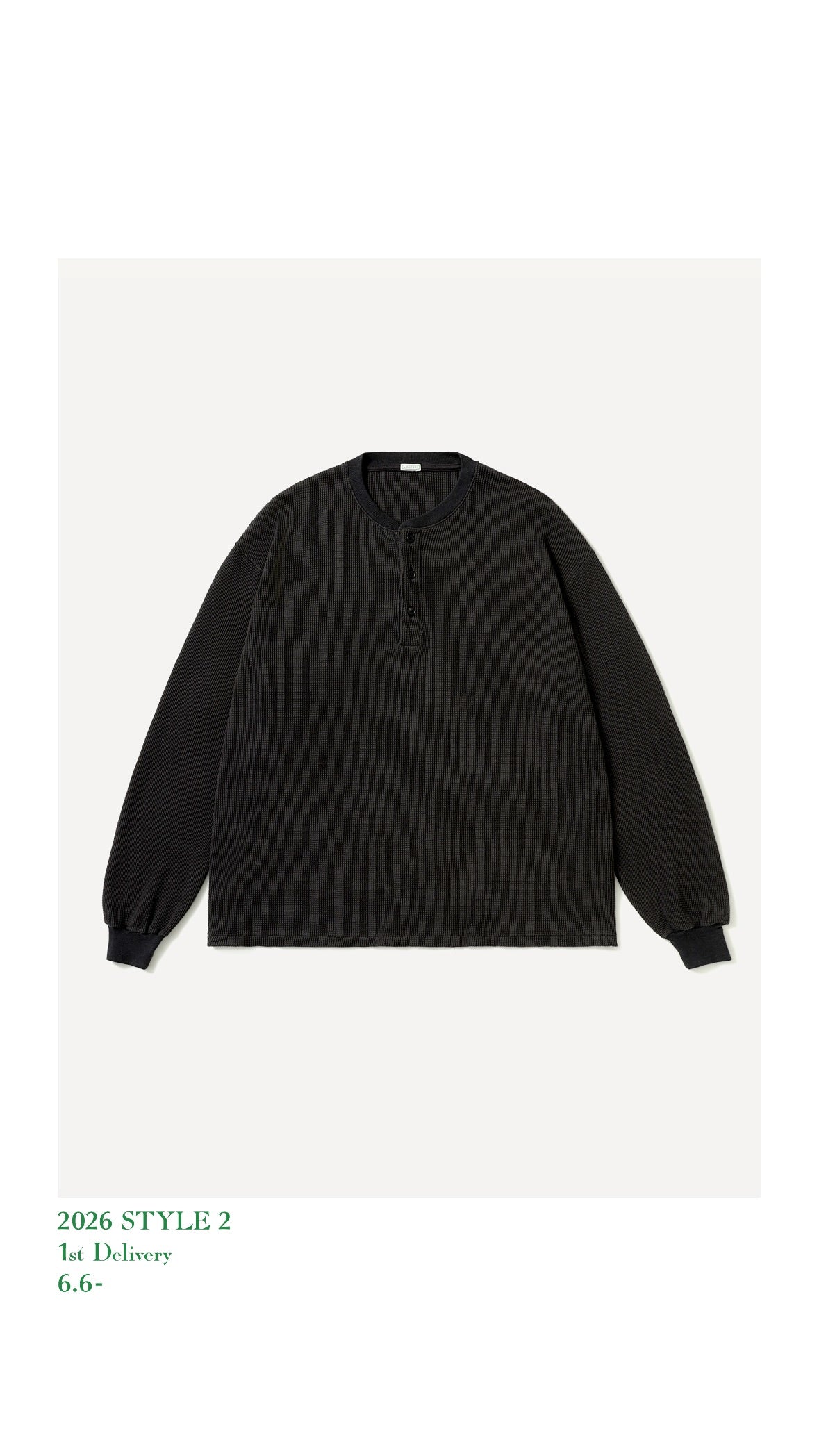A.PRESSE 26AW Cashmere Blend Waffel L/S Henley Neck Shirts