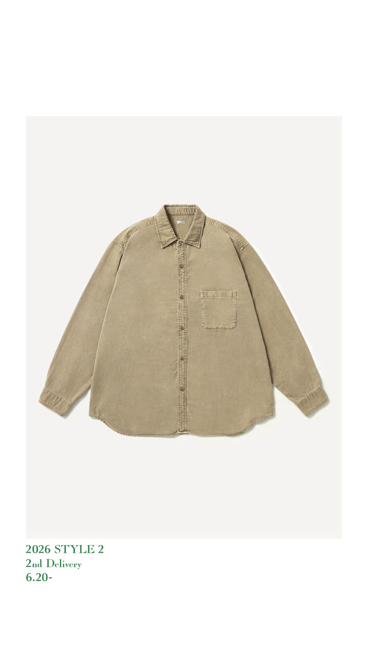 A.PRESSE 26AW Vintage Cotton Moleskin Shirt