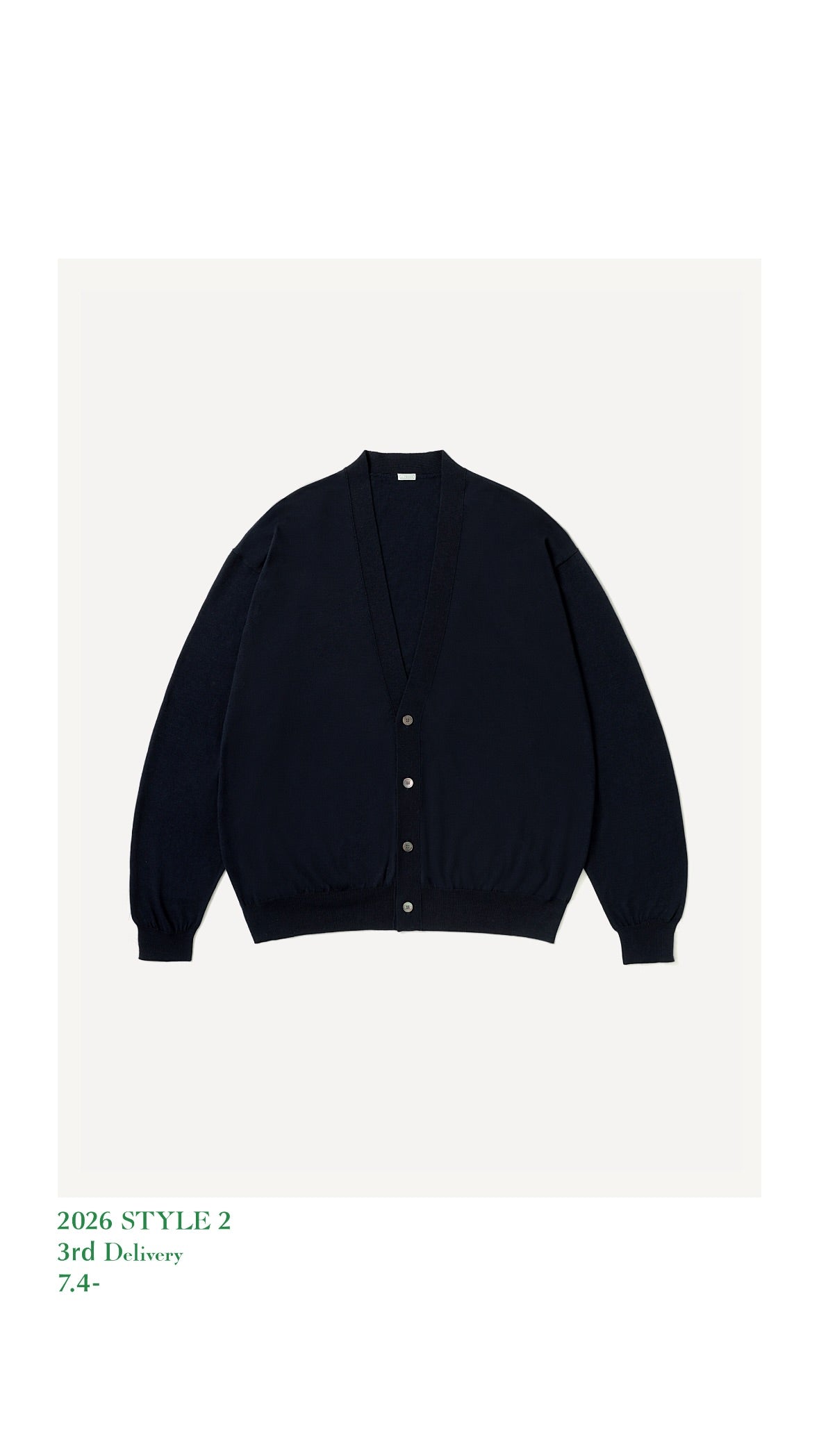 A.PRESSE 26AW Wool Cotton High Gauge Cardigan